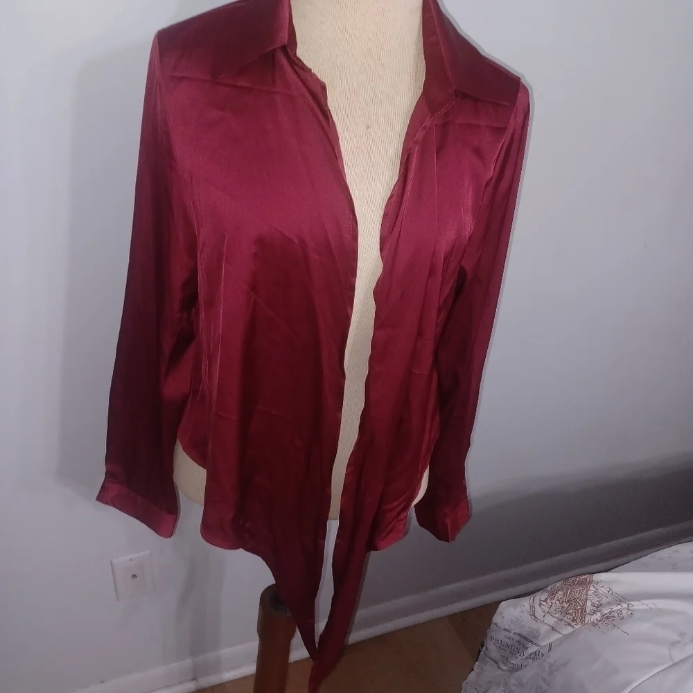 Beautiful Long Sleeve Wrap Shirt- W Sz Small - Picture 6 of 8